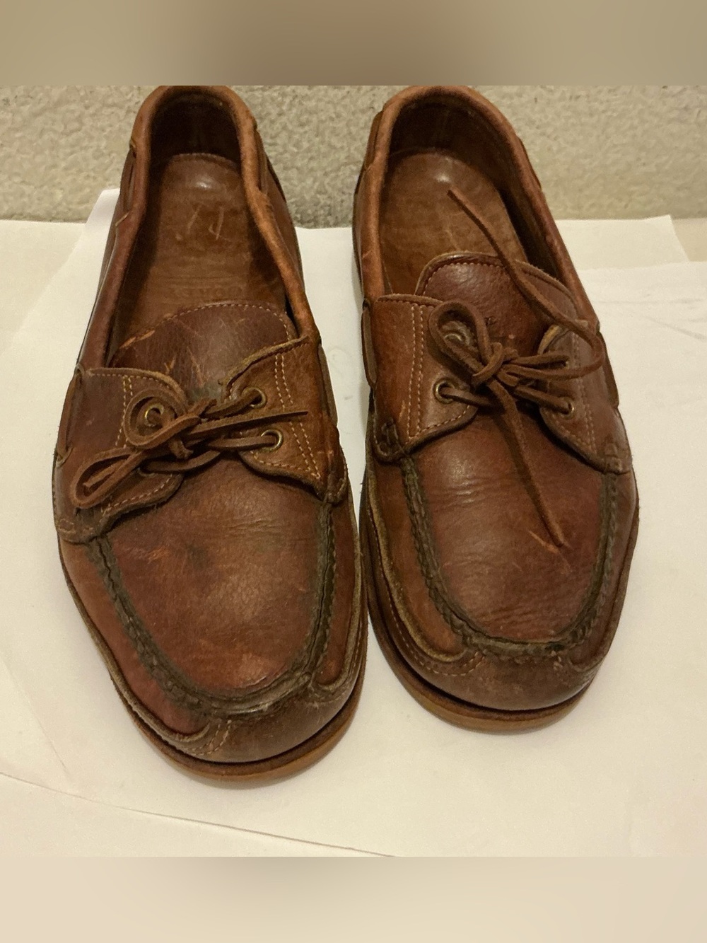 Gokey Mens Vibram Brown Leather Cushioned Camp Mocs Shoes USA Sz 13D #5713